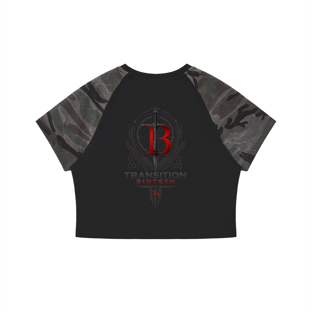 TB Performance Camo Crop Training Tee | Women’s Athletic Crop T-Shirt