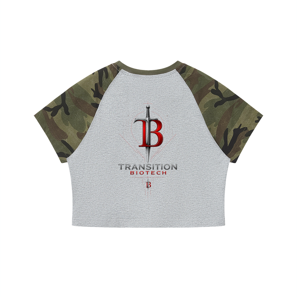 TB Performance Camo Crop Training Tee | Women’s Athletic Crop T-Shirt