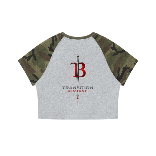 TB Performance Camo Crop Training Tee | Women’s Athletic Crop T-Shirt
